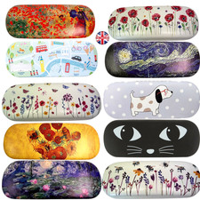 Hard Shell Snap Shut  Eye Glasses Spectacle Case Pouch For Reading + Clean Cloth