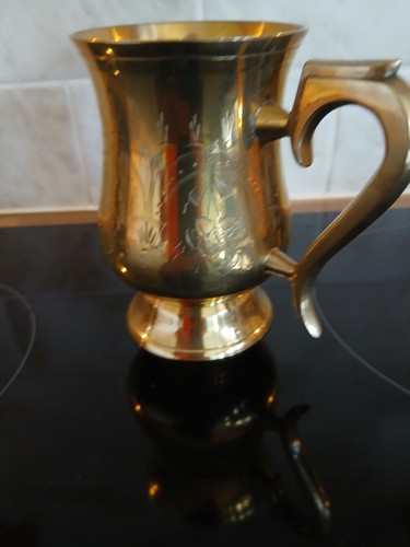 Vintage indian brass mug - vintage,