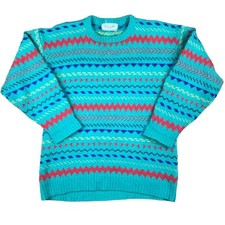 Alice Collins Vintage Jumper Green Medium Retro Hipster Y2k