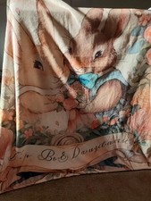 Beautiful Single Bed Sized Bunny Rabbits Throw, Very Pretty