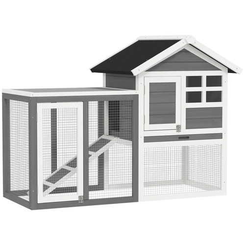 Pawhut rabbit hutch - rabbit, outdoor