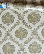 X2 1960s Vintage COLOROLL Wallpaper Rolls 70s Mcm Retro Green Damask Vinyl Ogee