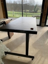 Black metal/wood industrial office desk, wipeclean surface -  dismantles