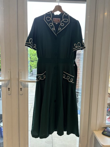 1940s 1950s green - 1940s-1950s, shirtwaister