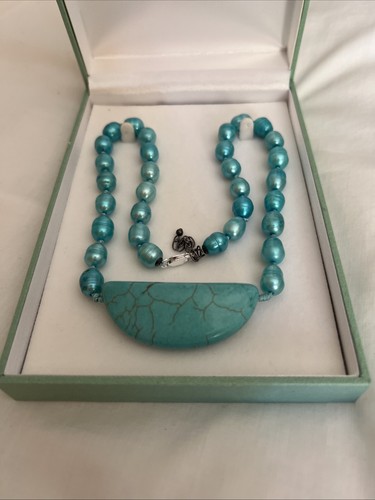 Turquoise howlite cracked - howlite,