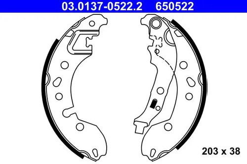 Brake shoes 0137 0522 - shoes, 03.0137-0522.2