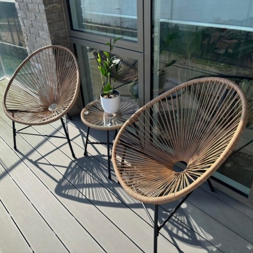 Seater rattan bistro set - 2,