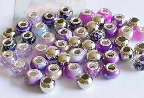 Large hole beads 50pcs print - hole,