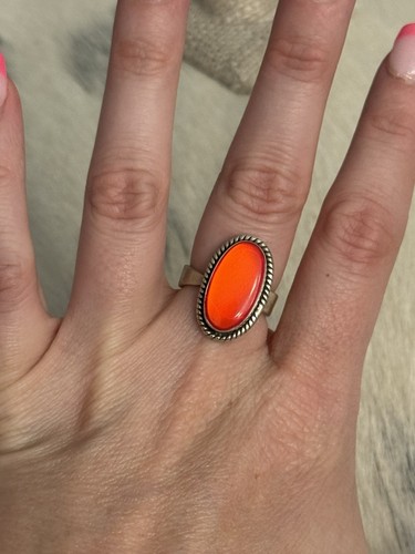Sterling silver red orange - sterling,