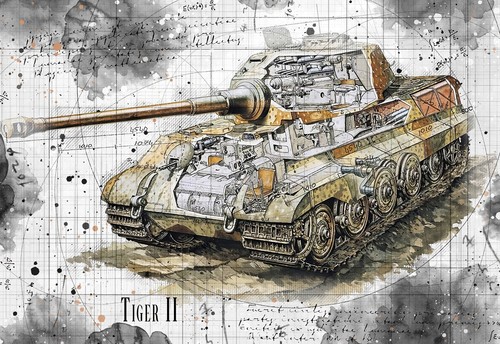 Line tech drawing - tech, tiger