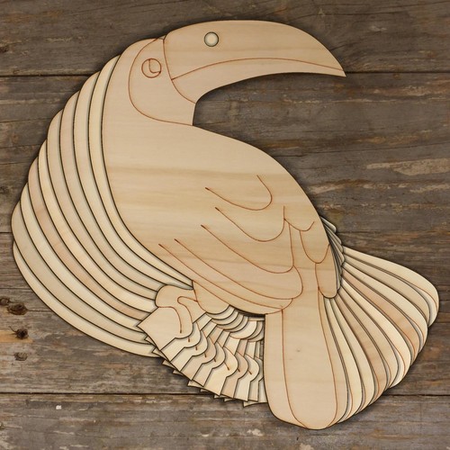 10x wooden tropical toucan - 10x,