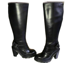 Dr. Martens Lyanna polished buttero high heel leather boots UK 4 EU 37