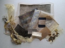 Embroidery Bundle GOLDWORK: Fabric/Faux Kid/Sequins/Yarn/Cabouchons/Braid/Ribbon