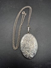 Large Sterling Silver Engraved