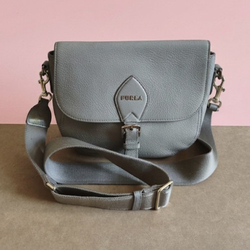 Furla grey pebbled - grey, leather