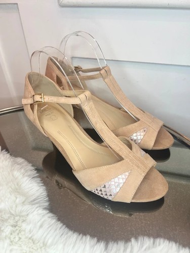 Tan suede kitten heel - m&s,