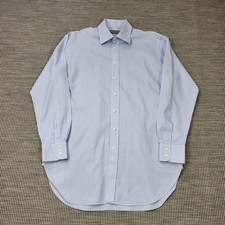 Ede & Ravenscroft Shirt Mens 16." 42cm Blue Cotton Business Office Wear