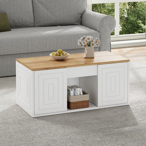 White lift top coffee - white, table