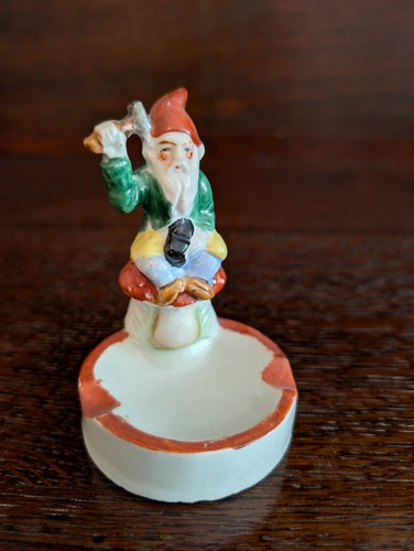 Vintage ceramic ashtray gnome - ashtray.,
