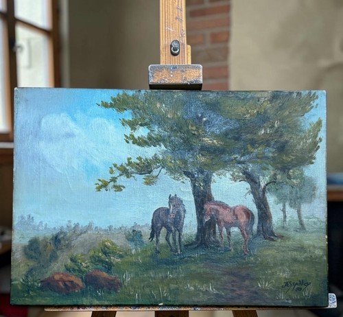 1950 signed original oil - 1950’s,
