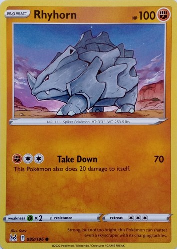 089 196 rhyhorn common - 089/196, |