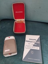 Philips Philishave Vintage Electric Shaver With Case & 1958 Service Dealer List