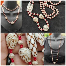 Egyptian Turban Head UV Neiger c1920-30 pressed glass Czech Necklace vintage