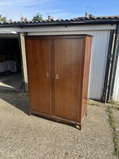 Vintage Stag Minstrel Double Wardrobe Mid Century Mahogany Good Condition