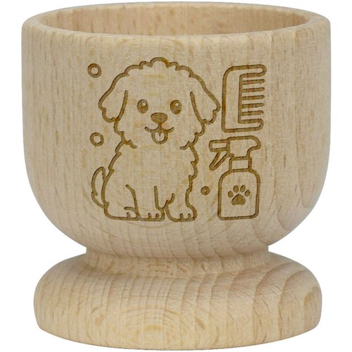 Happy dog grooming wooden - dog,