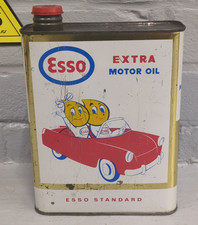Vintage French ESSO Extra Motor Oil, 2 Litre Tin / Can Empty Mr&Mrs Drip  (ES60)