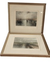 R Brandard Art Print Pair Venice Scenic Framed Collectible Decorative