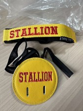1x 8cm Yellow LEATHER Stallion Tail Disc & Rider Adjustable Armband