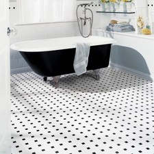 Sale! White / Black Squares Mosaic Tiles Sheet Walls Floors - 11 Sheets (1 sqm)