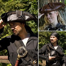 Quality Brown Leather Tricorn