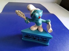 1980 Schleich Smurf, Let's Not Lose Touch. Drop Me A Line  Figure Good Condition