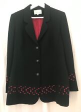 Michel Ambers black & cerise long jacket, size 14