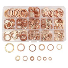12 Sizes 280pcs Solid Copper Crush Washers Seal Flat Ring Hydraulic Fittings Set