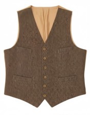 VINTAGE Mens Waistcoat Medium Brown Flecked BR06
