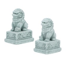 2 Pcs Stone Lion Resin