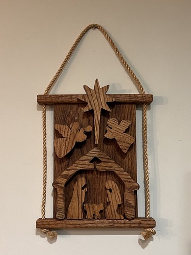 Vintage handmade hanging wood - vintage,