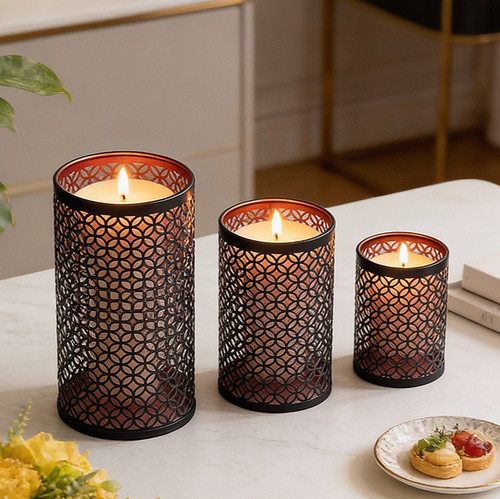 Metal candle holders - set, 3