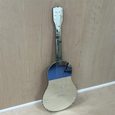 Vintage Retro Bevelled Edge Engraved Guitar Shaped Mirror