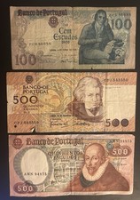 Set of 3 Banknotes Portugal