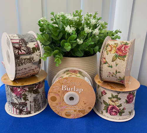 Burlap ribbon shabby chic - burlap,