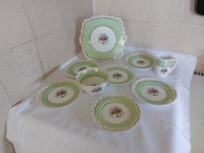 E Brain & Co Foley china green  fruit basket Sandwich Set