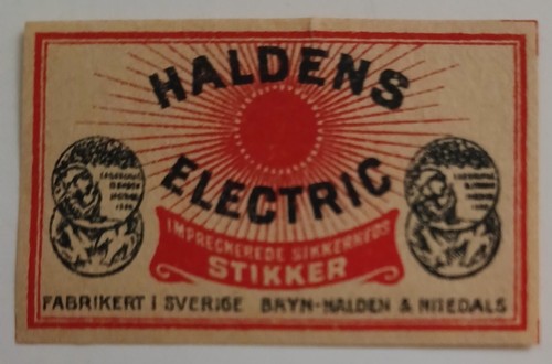 Old matchbox label haldens - ,