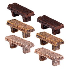  6 PCS Decorative Mini Bench Low Stool Chairs Handmade Resin Stools
