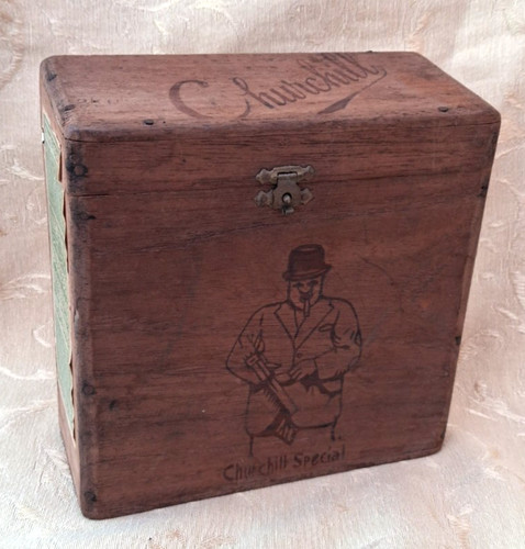 Antique churchill cigars box - churchill,