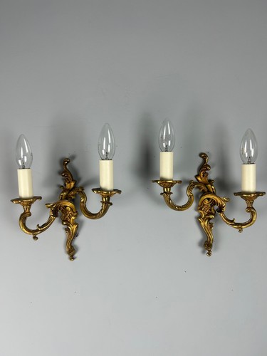 French pair gilded bronze - french,