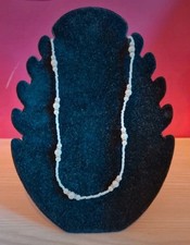 Ladies White and Silver Mixed Bead Necklace